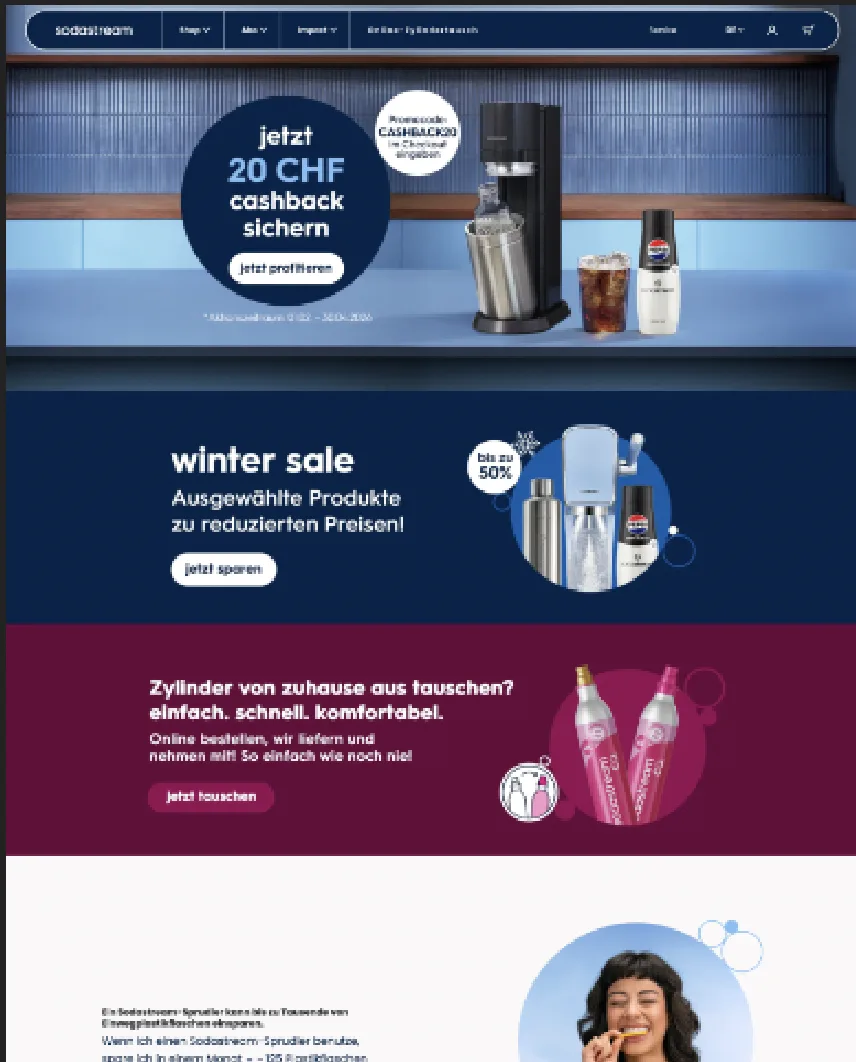 Shopify Shop Beispiel - Sodastream Schweiz